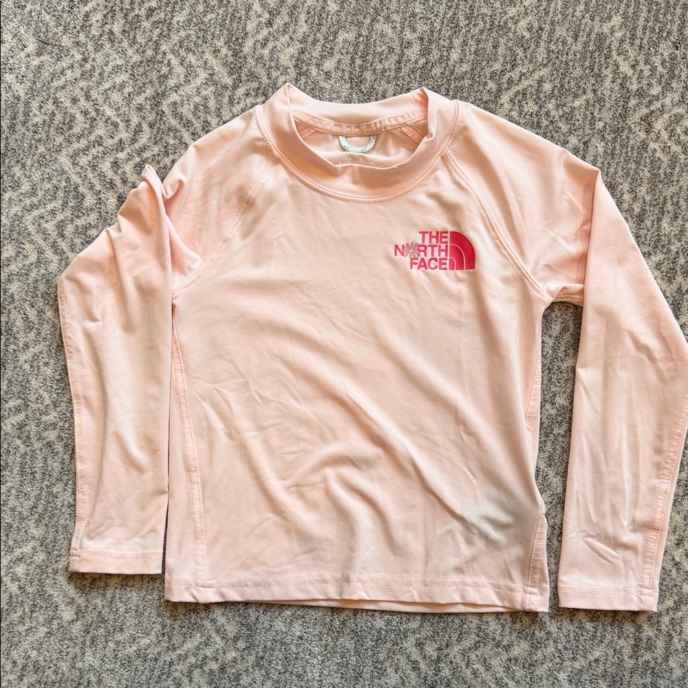The North Face Kids Light Pink Long Sleeve rashguard , size Xs